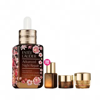 【Estee Lauder 雅詩蘭黛】特潤超導全方位修護露-繁花似錦限定版(No.1小棕瓶 彈嫩發光/精華液)