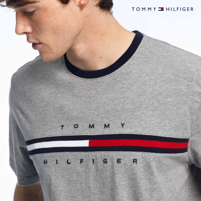 【TOMMY HILFIGER】官方旗艦館 Tommy Hilfiger 基本標誌 T 恤_灰色