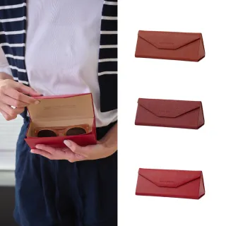 【Premium Authentic】PA．折疊收納皮革眼鏡盒-紅色系列任選-附彩盒(PA 真皮 眼鏡盒 送禮)