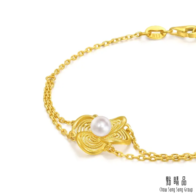 【點睛品】珍珠四葉草 黃金手鍊