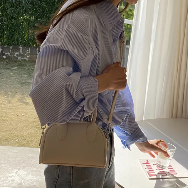 【LEEHER】雙11 保齡球包/波士頓包/手提包/斜背包/小方包/包包/生日禮物/可愛百搭/粉色包包/白 