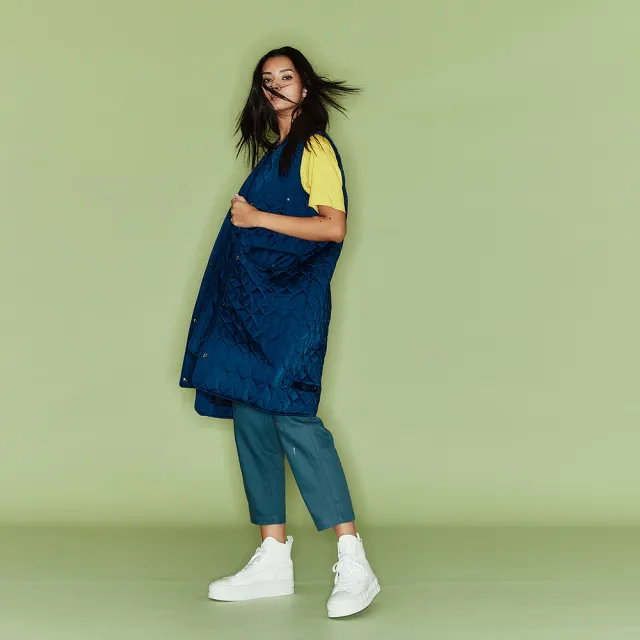 【ICHE 衣哲】Cop.Copine 法式簡約絎縫設計率性長版背心罩衫