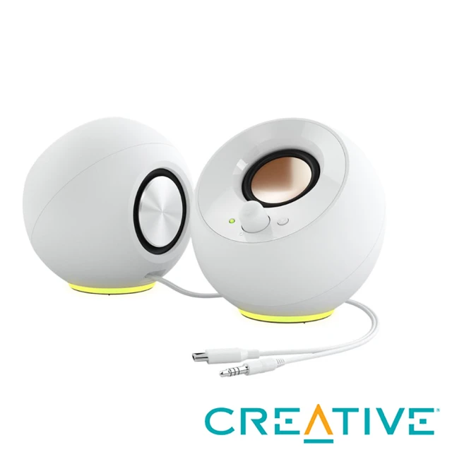 【Creative】Pebble SE USB RGB 桌上型喇叭(白)