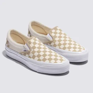 【VANS 官方旗艦】Premium LX Classic Slip-On 98 男女款奶茶色棋盤格滑板鞋