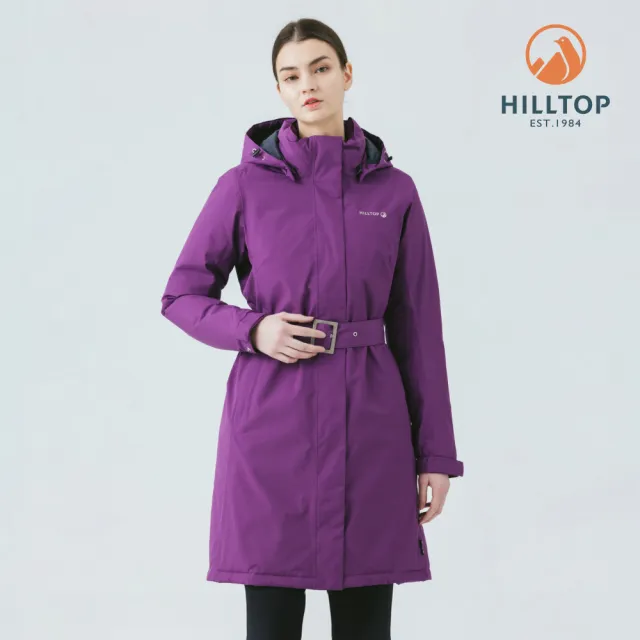 【Hilltop 山頂鳥】GORE-TEX單件式防水石墨烯羽絨長大衣外套 女款 紫｜PF21XF99ECJ0