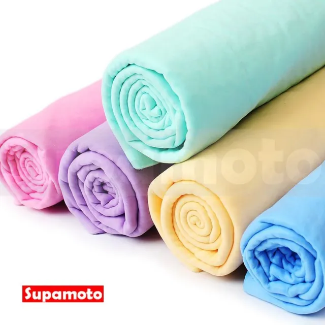 【Supamoto】袋裝鹿皮巾—小43x32(桶裝/擦車/洗車/美容/吸水/萬用/仿鹿皮)