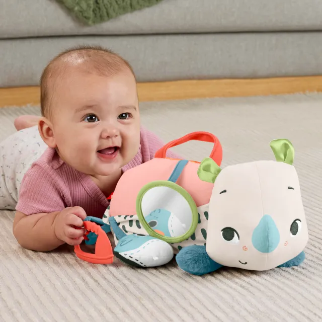 【Fisher price 費雪】趴睡小犀牛(寶寶安撫/嬰兒玩具/彌月禮/新生兒)
