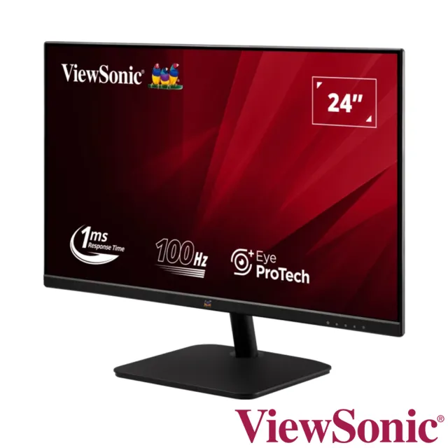 【ViewSonic 優派】VA2432-MH 24型 IPS FHD 100Hz窄邊框螢幕(HDMI/VGA/零閃屏/窄邊框/抗藍光/1ms)