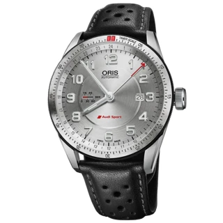 【ORIS 豪利時】Audi Sport系列 GMT雙時區 機械腕錶 618 年中慶 禮物(0174777014461-0752287FCS)