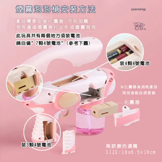 【塔克百貨】煙霧泡泡槍 泡泡煙霧 網紅玩具 吹泡泡 精裝版 泡泡水 泡泡機 連續發射 電動泡泡 泡泡玩具