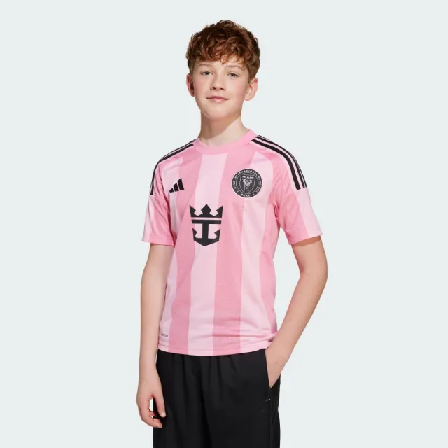 【adidas 愛迪達】INTER MIAMI CF 短袖上衣 T恤 吸濕排汗 童裝 JJ1391