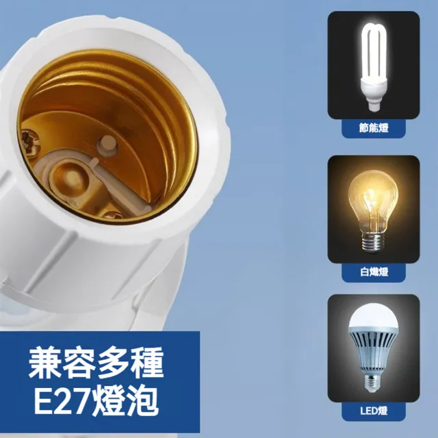 【South Life】E27紅外線人體感應燈座 撥動開關(紅外線感應 E27底座 即裝即用 可調整 簡易安裝 燈泡 燈座)