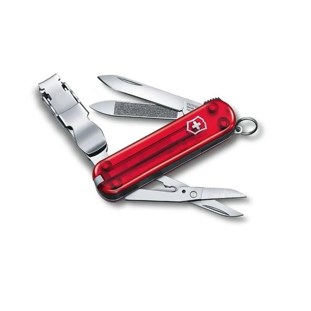 【VICTORINOX 瑞士維氏】Nail Clip 580 瑞士刀 透紅/65mm/8用(0.6463.T)