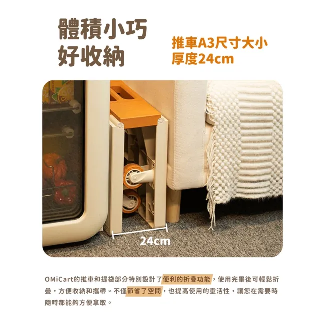 【OMIX】四合一耐重多功能摺疊提袋手推車(板車/買菜/露營/購物/野餐/收納箱/靜音滾輪)