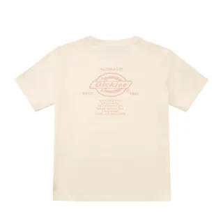 【Dickies】女款米白色背面圖案印花設計舒適彈性短袖T恤｜DK0A87RAC48