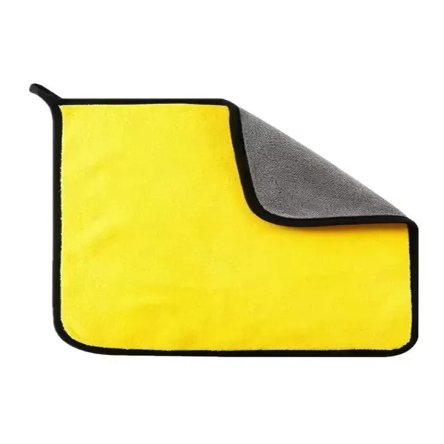 【Supamoto】加厚雙色洗車巾—小40x30(磨絨/珊瑚絨/雙面/下蠟布/打蠟/洗車/毛巾/清潔/40*30)