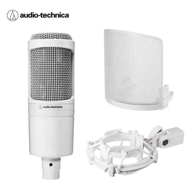 【audio-technica 鐵三角】AT2020 CWH(心形指向性電容型麥克風)