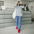 【OB 嚴選】不易皺腰鬆緊打褶寬鬆直筒褲 《BA7732》