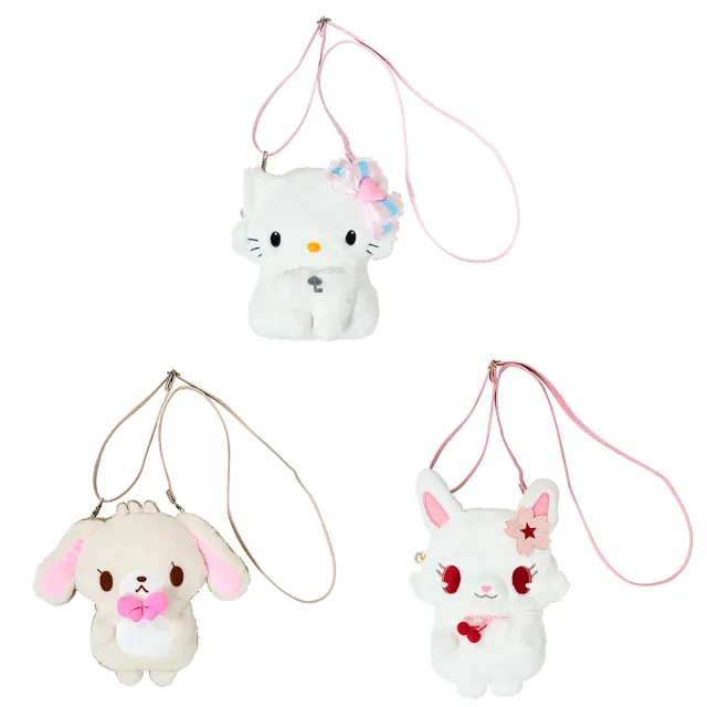 【SANRIO 三麗鷗】平成吉祥物系列 絨毛造型斜背包 側背包