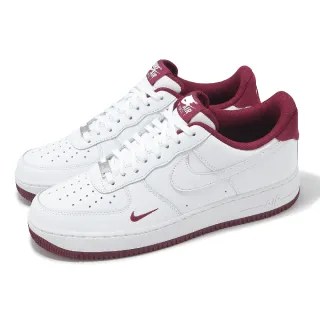 【NIKE 耐吉】休閒鞋 Air Force 1 07 LV8 男鞋 女鞋 白 紅 小勾 AF1 刺繡(HM9483-100)
