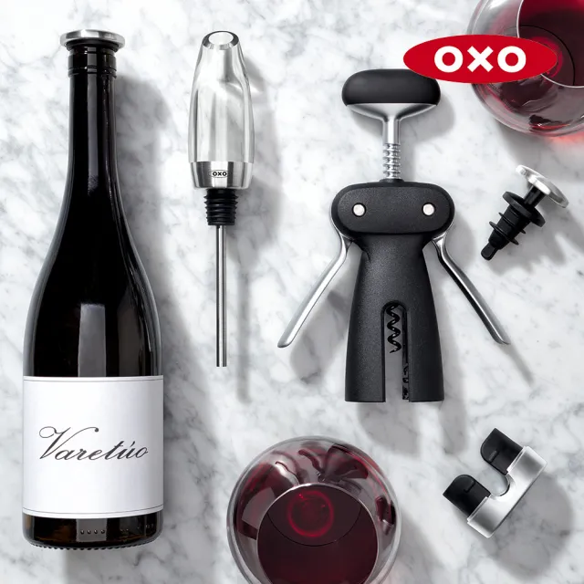 【美國OXO】鋁箔切割螺旋開酒器