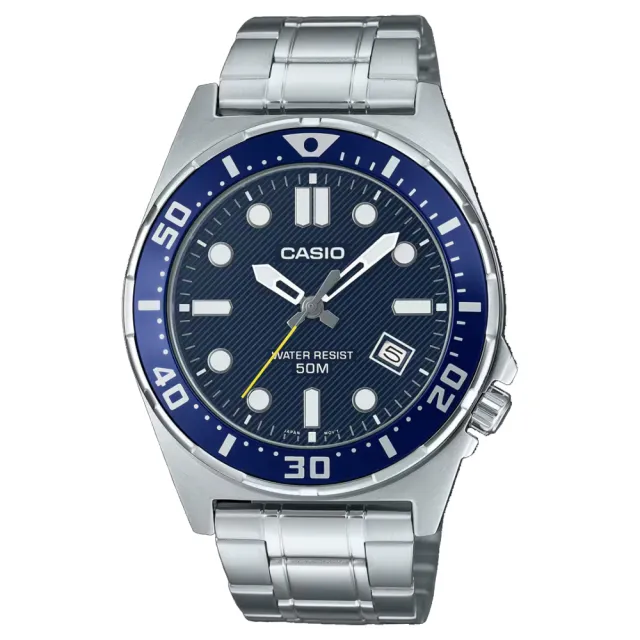 【CASIO 卡西歐】運動鋼帶指針錶(MTD-135D-2A)