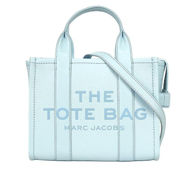 【MARC JACOBS 馬克賈伯】THE LEATHER TOTE 粒面皮革小款托特包(雲藍色)