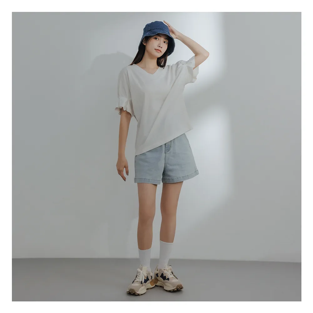 【MO-BO】MIT有機棉立體打折袖上衣