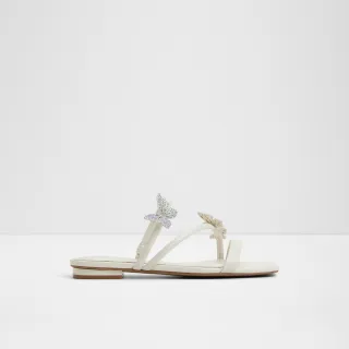 【ALDO】FLYHIGH-立體水鑽蝴蝶裝飾涼拖鞋-女鞋(白色)