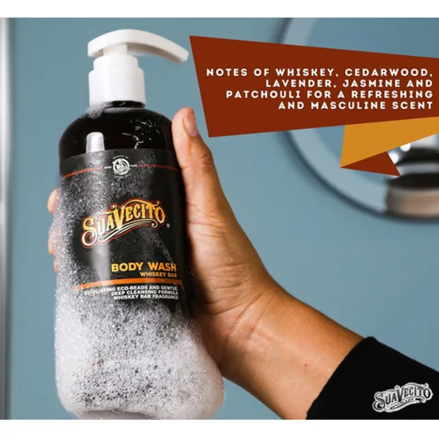 【Suavecito 骷髏頭】Whiskey Bar Body Wash古龍威士忌磨砂沐浴精(473ml)
