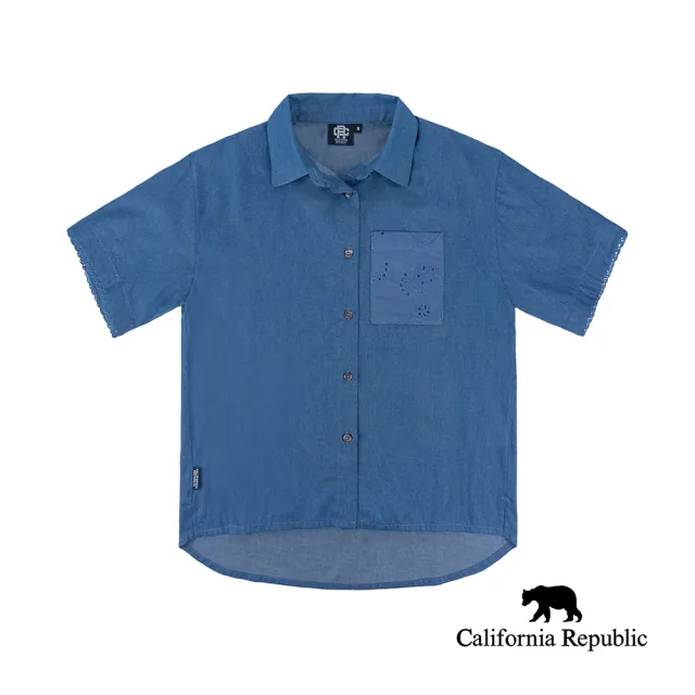 【California Republic】牛仔蕾絲襯衫(女版)