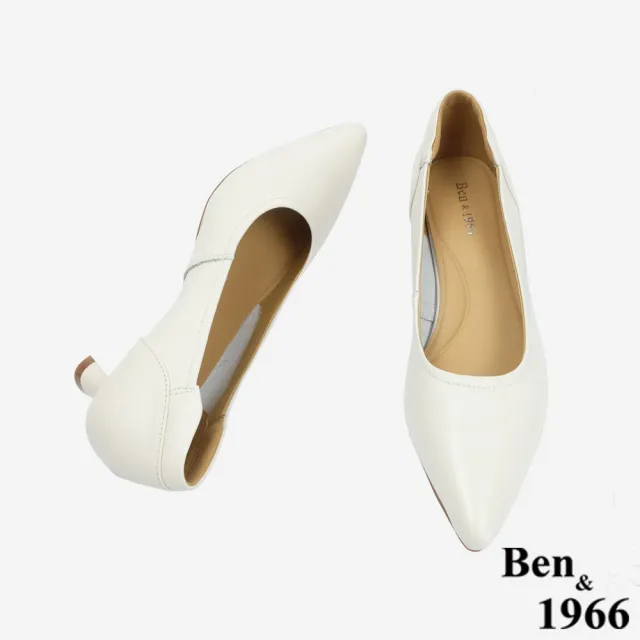 【Ben&1966】質感牛皮氣質尖頭跟鞋-24610