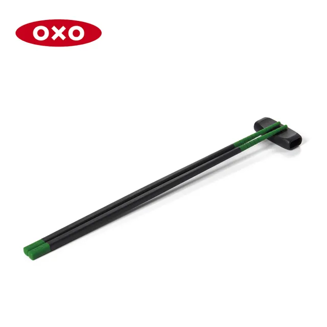 【OXO】好好握矽膠料理長筷-多色可選(30cm 附筷架好收納 不傷鍋  耐熱280度)