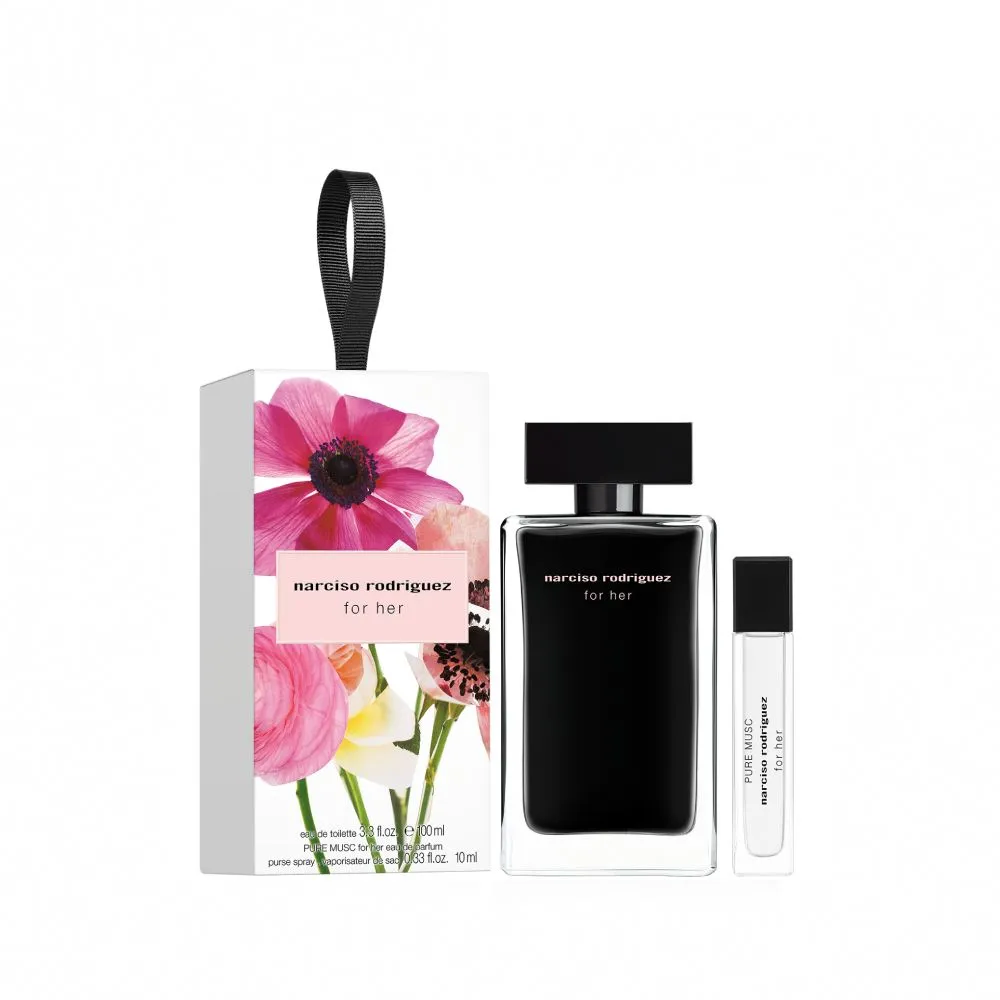 【NARCISO RODRIGUEZ】官方直營 for her 同名淡香水禮盒(同名淡香水100ml+純粹淡香精10ml)