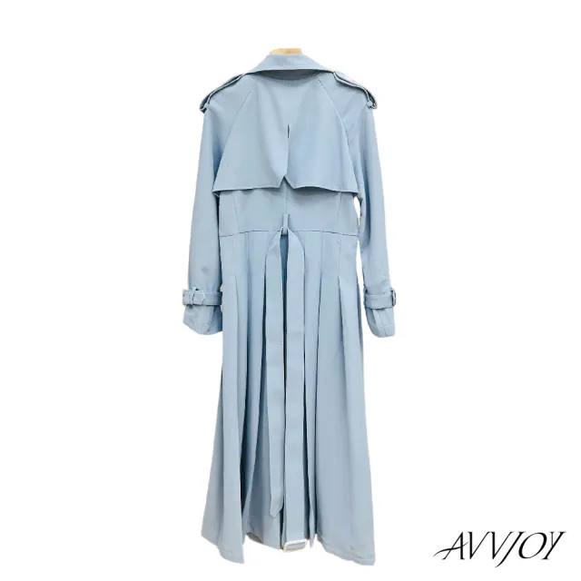 【AVVJOY 艾薇卓爾】系帶長風衣(上衣 外套 大衣 風衣 韓版風 長款風 防曬風衣 長款風衣 CLA0449OW)