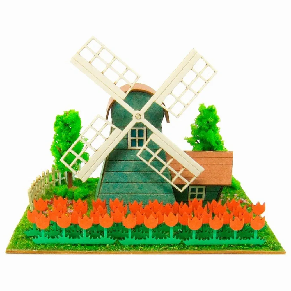 【ArtLife 藝術生活】MP05-02 鬱金香與風車 Mini S:NON(日本 sankei 微縮藝術精品 紙模 DIY 交換禮物)