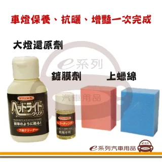 【e系列汽車用品】WILLSON 車燈清洗 大燈還原劑 W02087(威爾森 鍍膜劑大燈 保護車燈 汽車大燈)