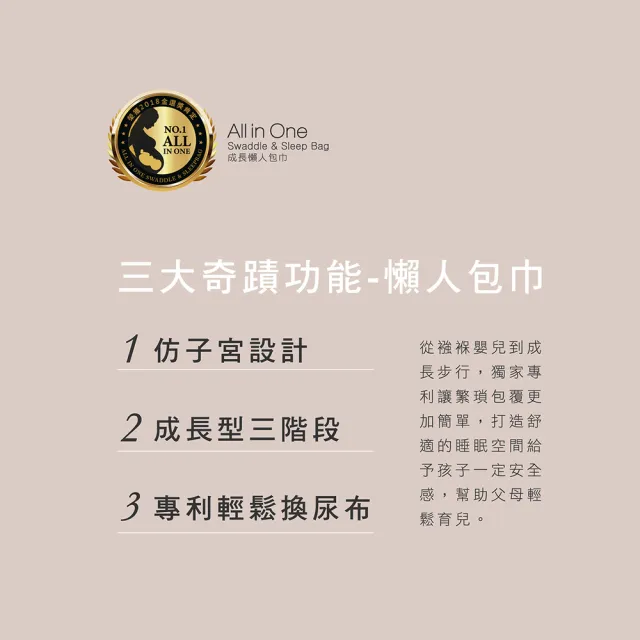 【KU.KU. 酷咕鴨】KUKU PLUS竹纖羅紋成長懶人包巾(嬰兒包巾/防踢睡袋/安睡背心)