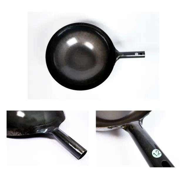 【福介商店】山田工業所 職人手作 鐵柄中華炒鍋 36cmx1.2mm(不沾鍋 阿嬤鍋 黑鐵鍋 手工一片鐵錘打)