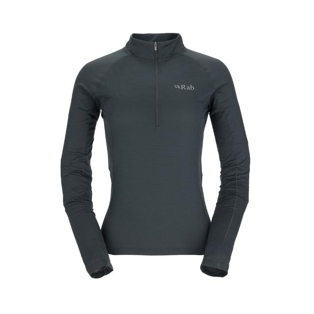 【RAB】Sonic LS Zip Wmns 長袖透氣拉鍊排汗衣 女款 鯨魚灰 #QBL04