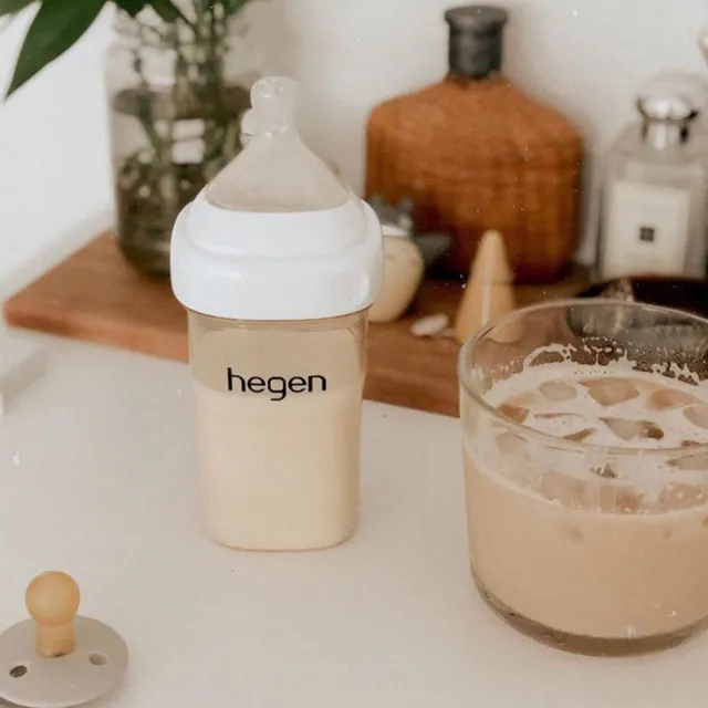 【hegen】總代理｜PCTO™金色奇蹟PPSU多功能方圓型寬口奶瓶 240ml(象牙白)