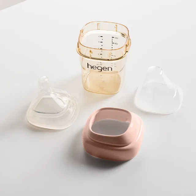 【hegen】總代理｜PCTO™金色奇蹟PPSU多功能方圓型寬口奶瓶 330ml(象牙白)