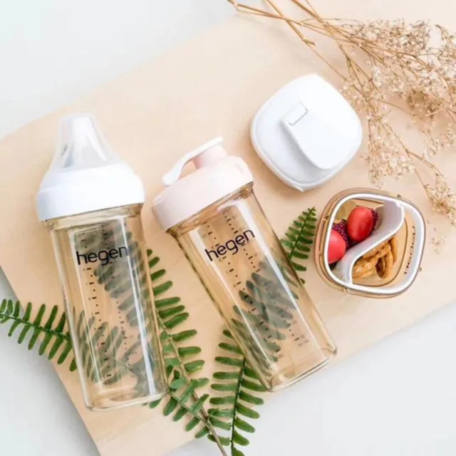 【hegen】總代理｜PCTO™金色奇蹟PPSU多功能方圓型寬口奶瓶 330ml(象牙白)