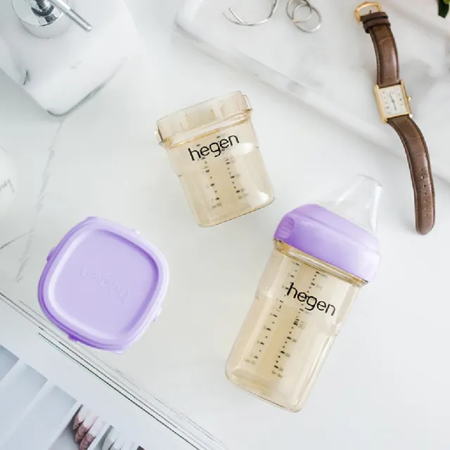 【hegen】總代理｜PCTO™金色奇蹟PPSU多功能方圓型寬口奶瓶 150ml(象牙白)
