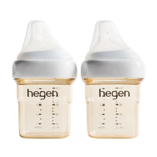【hegen 總代理】PCTO™ 金色奇蹟PPSU多功能方圓型寬口奶瓶 150ml 雙瓶組(象牙白)