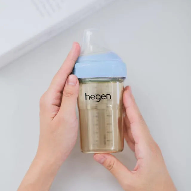 【hegen】總代理｜PCTO™金色奇蹟PPSU多功能方圓型寬口奶瓶 240ml(嫣粉/沁藍/漾紫)