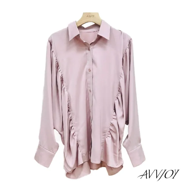 【AVVJOY 艾薇卓爾】蝙蝠袖襯衫(襯 上衣 長袖 襯衫 學生風 襯衫女 長袖襯衫 CLA0428TP)