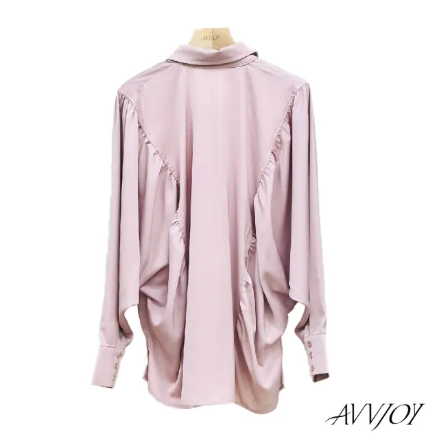 【AVVJOY 艾薇卓爾】蝙蝠袖襯衫(襯 上衣 長袖 襯衫 學生風 襯衫女 長袖襯衫 CLA0428TP)