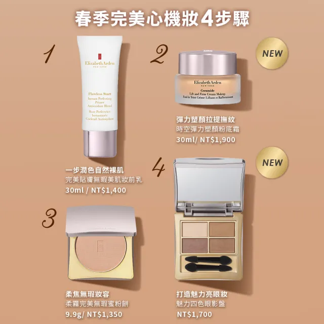 【Elizabeth Arden 伊麗莎白雅頓】官方直營 雅頓魅力四色眼影盤3g  3款任選(眼影/大地色/玫瑰色)