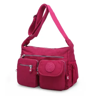 【LEEHER】斜背女包/包包/斜背包/尼龍包包/紫色包包/長輩/禮物/多功能包包/多隔層媽媽包/ 